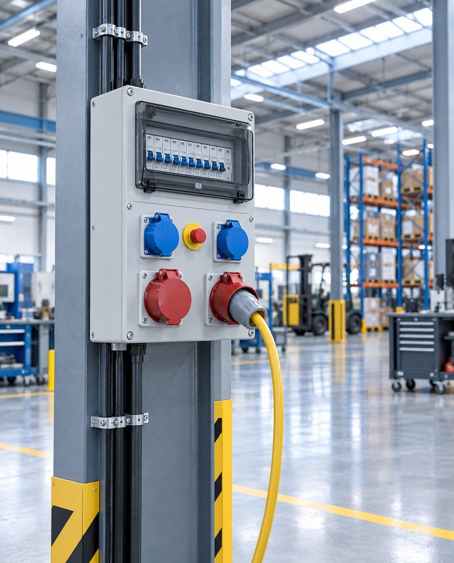 Industrial Socket Panels installed on site